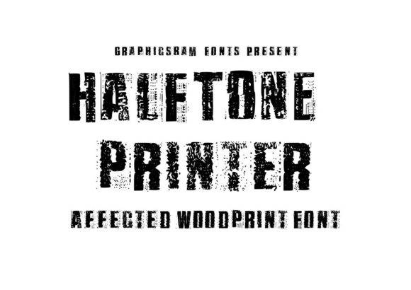 Halftone Printer Font: Bold, Textured & Made for Makers