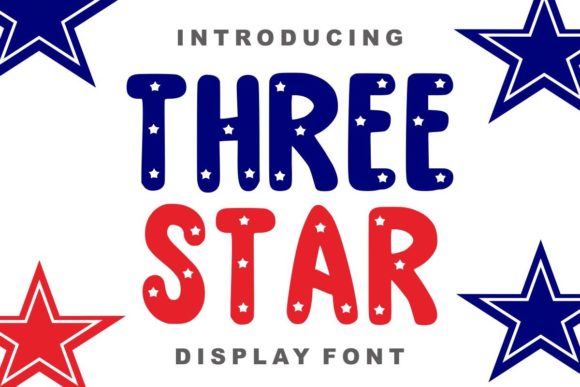 Three Star Font: Playful, Bold & Perfect for Handmade Labels & Cards